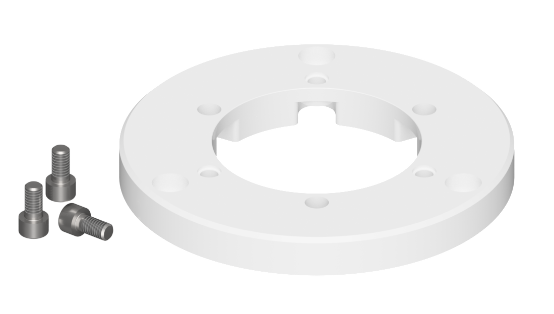 Circular baseplate, aluminium,white ceramic coated